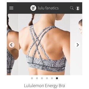 Lululemon size 10 Energy Bra Paisley glaze White Blue